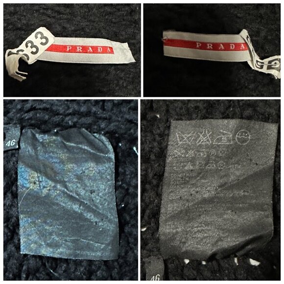 Prada Black Chunky Cardigan Jacket, Front‎ Zip, Size 46 italy - Picture 5 of 14